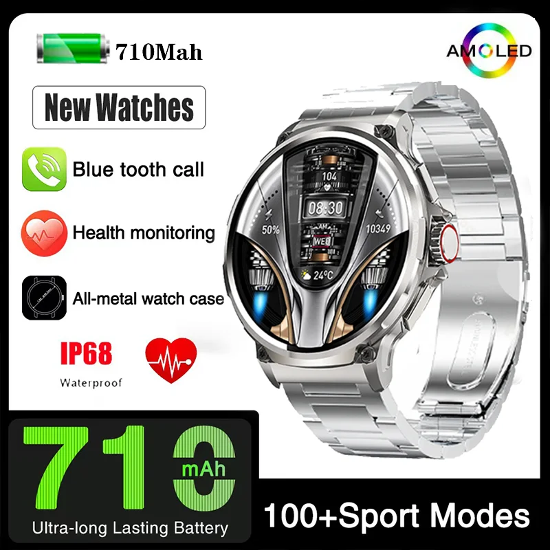 2023 Nuovo Smartwatch Da Uomo Bluetooth Talk 1.85 "Ultra Hd Display Smartwatch 710 Mah Batteria Grande 400 + Quadrante Smartwatch Per Huawei