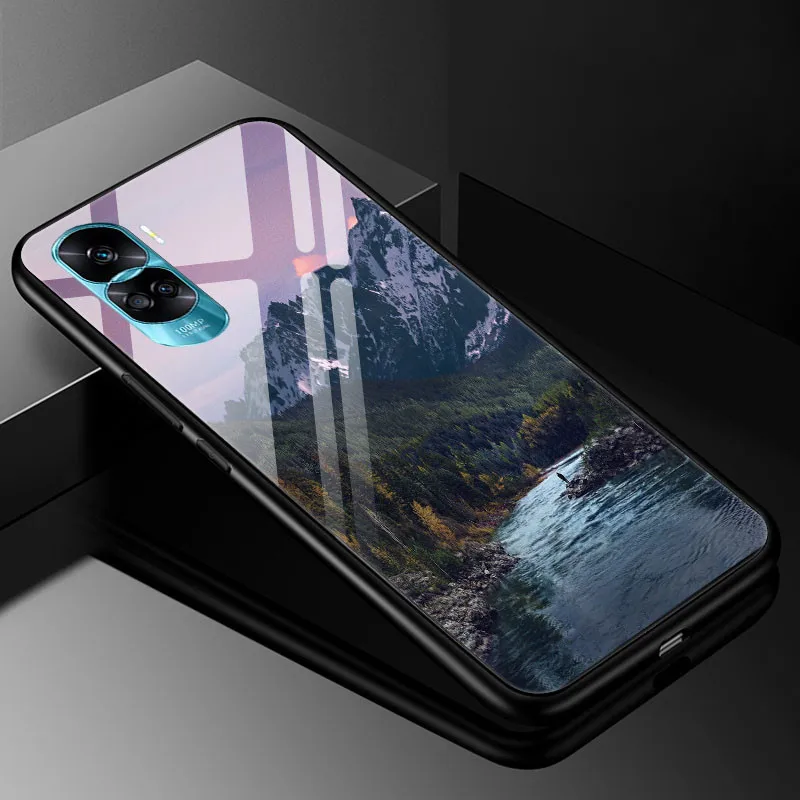Luxury Tempered Glass Phone Case with Bumper - Cute Design