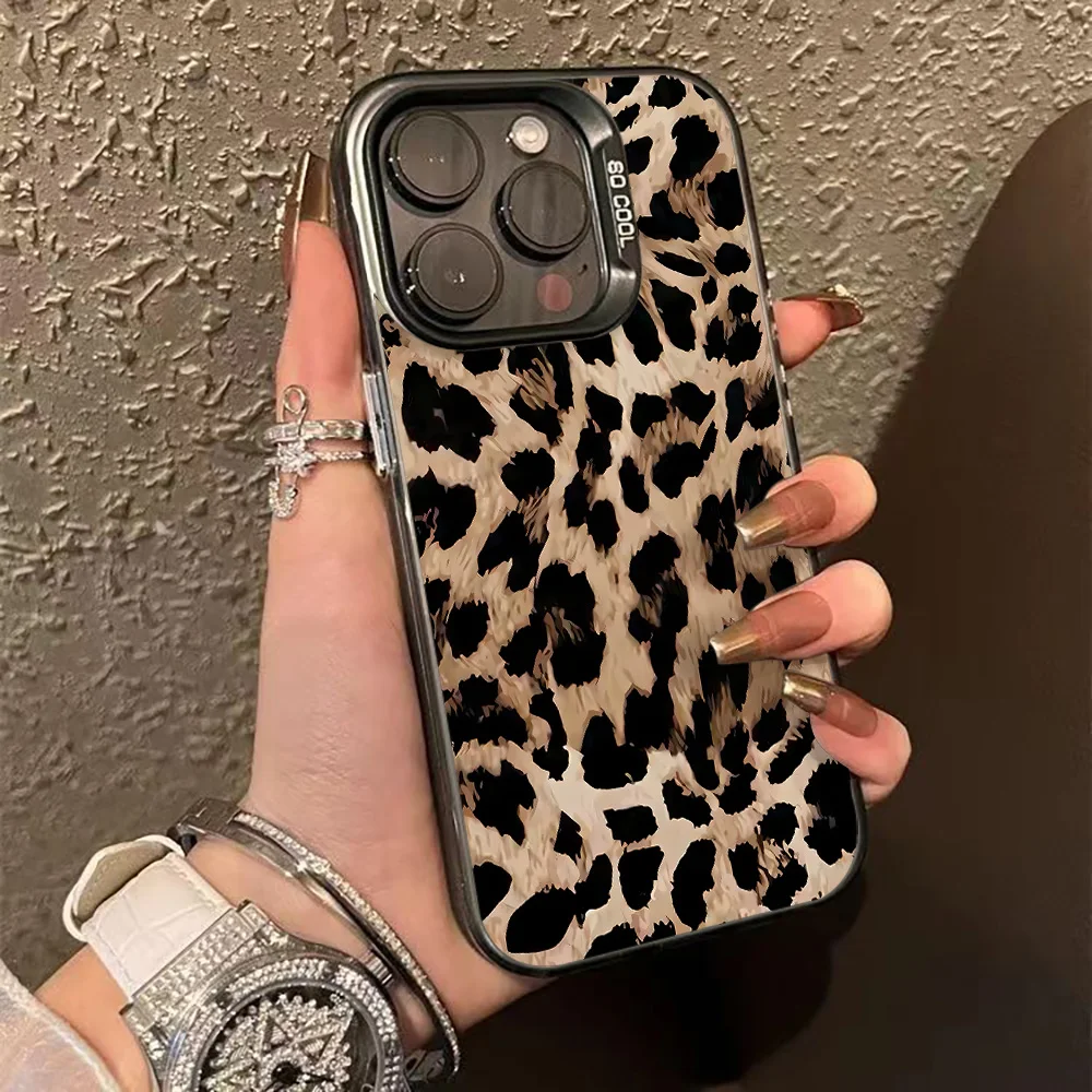 Leopard Print Hard Matte Phone Case - Stylish and Durable Cover