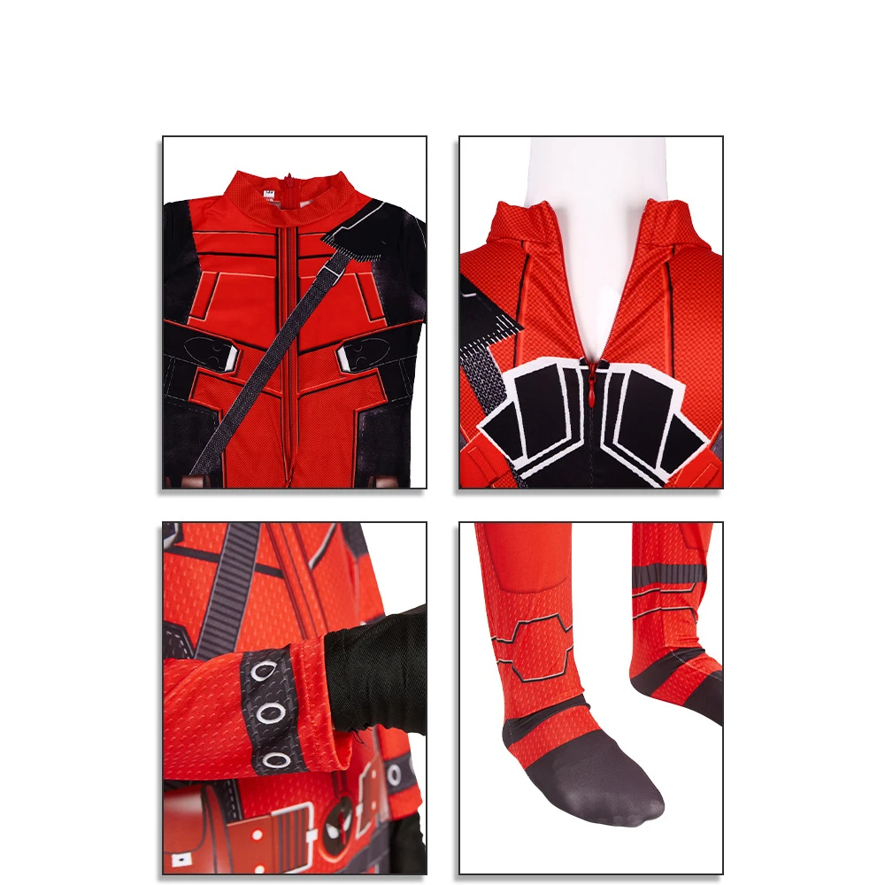 Children Superhero Deadpool Costume Halloween Cosplay Jumpsuit Boys Fantasy Movie Character Mask Holiday SetParty Game superhero costume halloween costume masquerade costume pilot jumpsuit costume