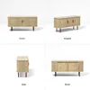 TV Cabinet.47''W Natural Storage Cabinet, Media Console, Tambour TV Stand, Television Stands with Curvy Edge; Sliding Door 3