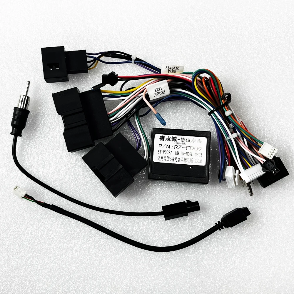 Car Audio 16PIN Android Power Cable Adapter With Canbus Box WQLSK For Ford Focus Ranger Audio Power Wiring Harness