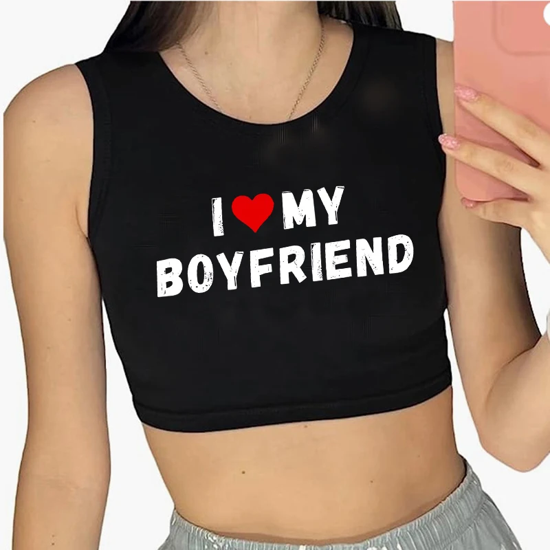 Tank Top 'I Love Milfs' Mit Rotem Herz – Leicht & Klassisch, Doppelt Genäht