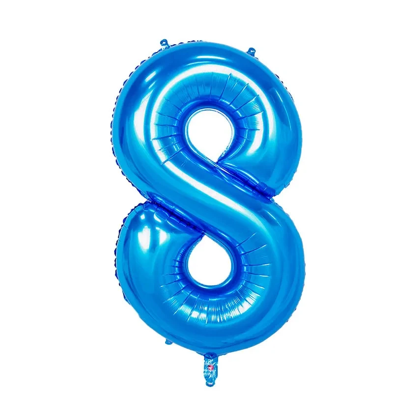 32 Inch Blue Numbers 0-9 Aluminum Film Balloon Birthday Party Anniversary Photo Scene Decoration Balloon