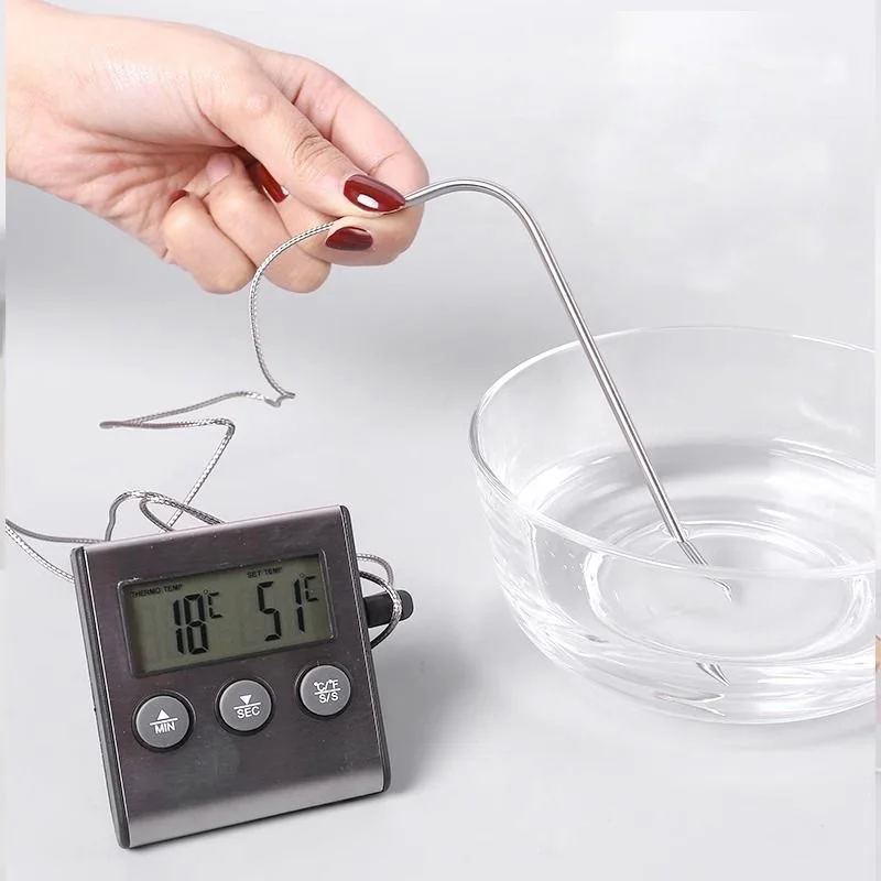 Food Thermometer Kitchen Digital Cooking Meat Temperature for Oven BBQ Grill Timer Function with Probe Heat Meter
