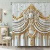 Exquisite Flower Pattern Shower Curtain | Waterproof & Machine Washable, Ideal for Home, Hotel, and Room Decor, One-Piece 6