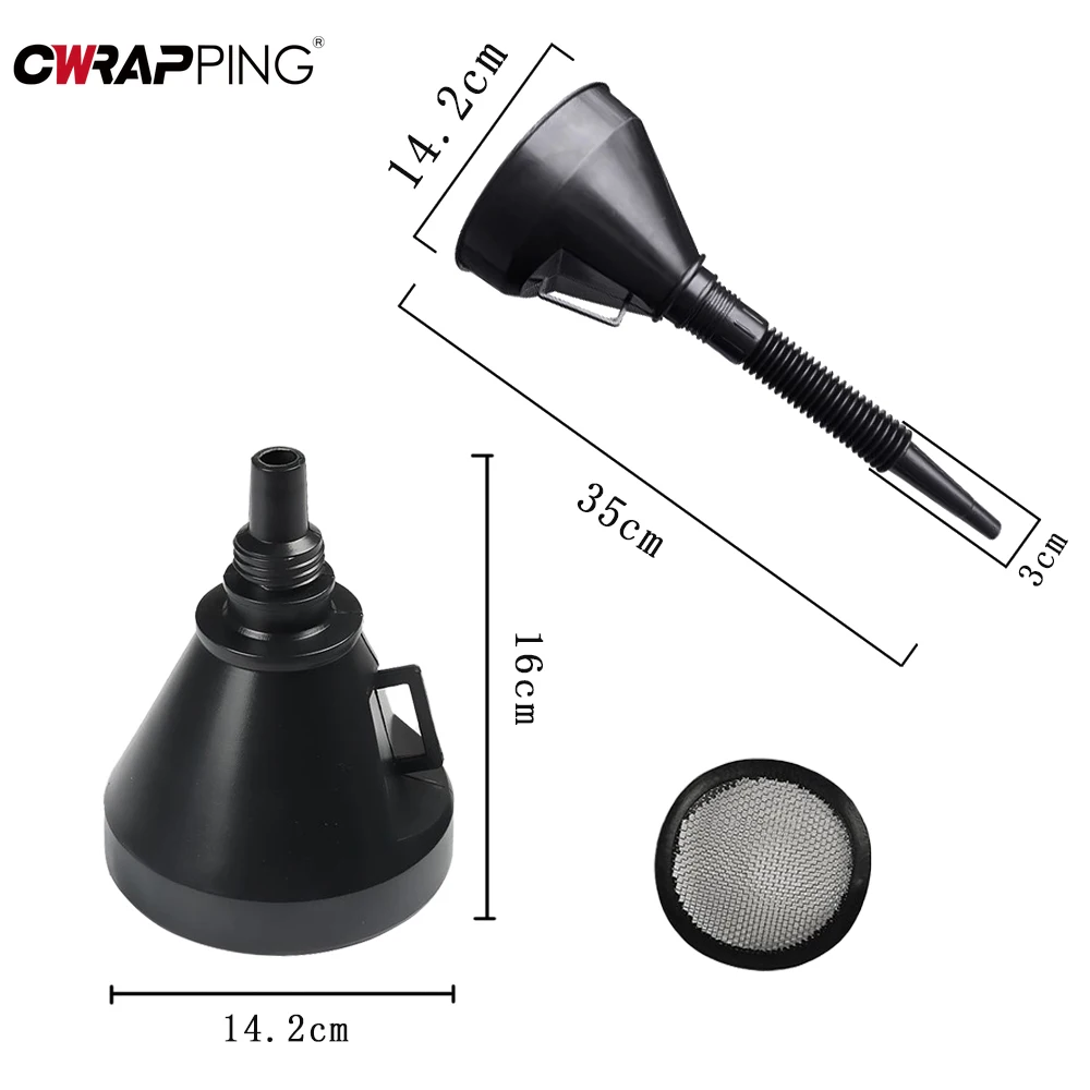 Imbuti di rifornimento del motore dell'auto con filtro olio benzina riempimento filtro tubo di prolunga tubo imbuto strumento accessori auto universali - Image 6