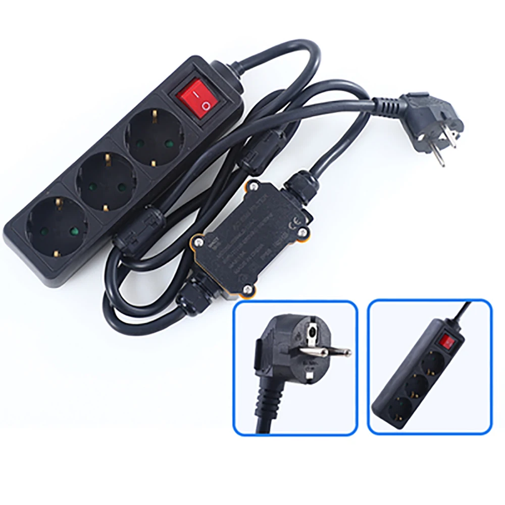 

EMI Anti-Interference Purification Home Power Filter AC 100-260V Audio EU Socket Power Cord IP68 Waterproof Max 10A