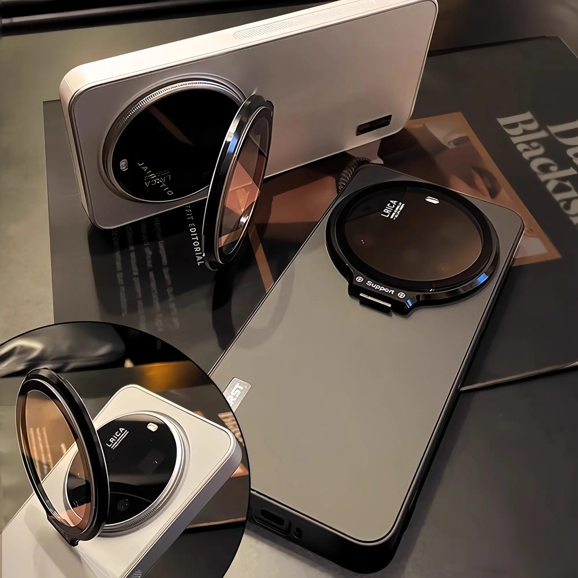 Ultra Thin Frosted Shockproof Case with Lens Bracket and Full Cover Protection