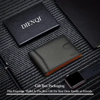 Portefeuille intelligent mince en cuir synthétique pour hommes, porte-carte de crédit, pince à billets, blocage RFID, portefeuille fin à deux volets, sac d'argent 4