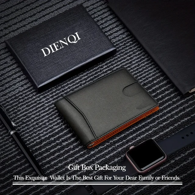 Synthetic Leather Slim Smart Wallet for Men Credit Card Holder Money Clip RFID Blocking Men Thin Bifold Wallet Walet Money Bag 4