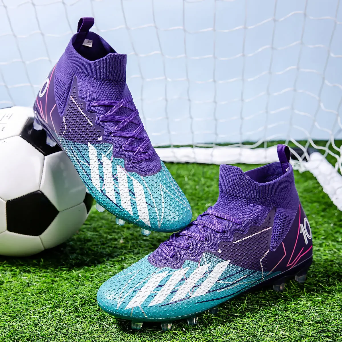 Football Shoes Men Soccer Shoes High Ankle Football Boots Training Sport Futsal Comfortable Cleats FG/TF Match Sneakers