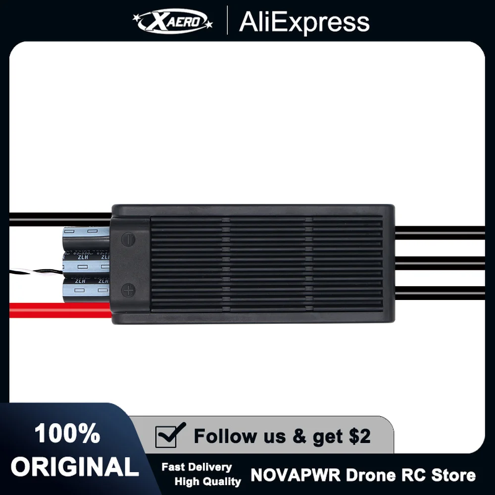Flycolor 150A HV ESC Brushless 5-12S étanche dans une main, boîtier robuste et étiquetage clair