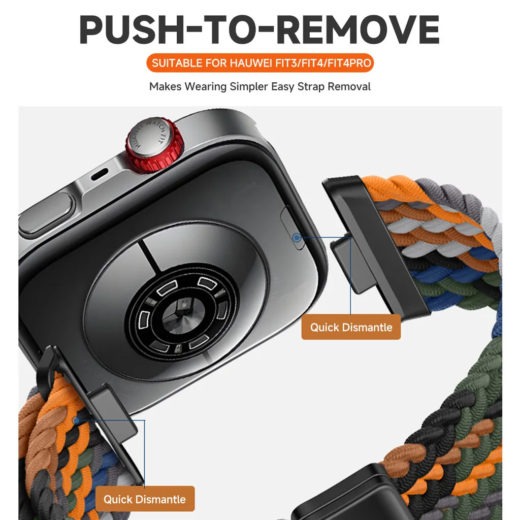 Braided Nylon Strap with Magnetic Buckle and Protective Screen Cover