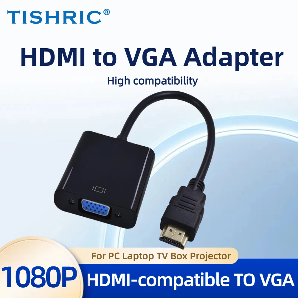 HDMI To VGA Adapter Cable 1080P Digital To Analog Audio Converter For PC Laptop TV Box Projector