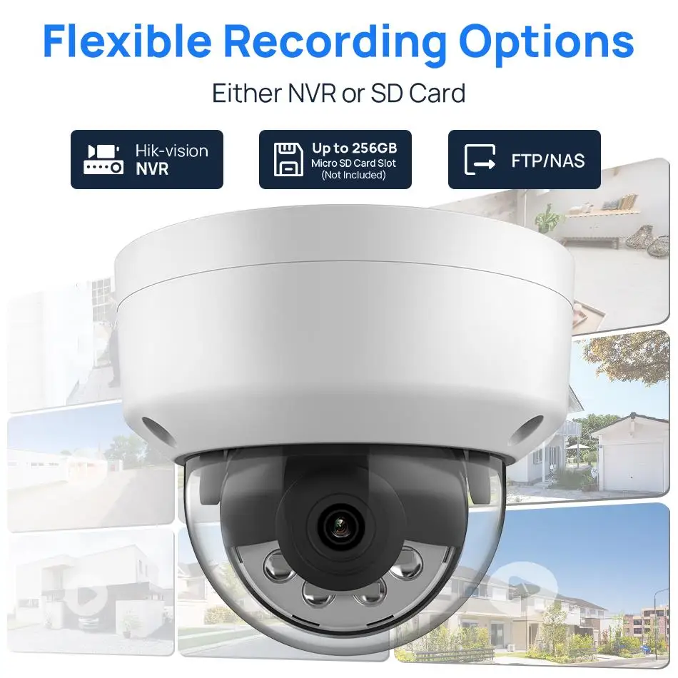 4PCS OEM Hikvision 6MP Acusense Dome IP Camera Built-in Mic slot