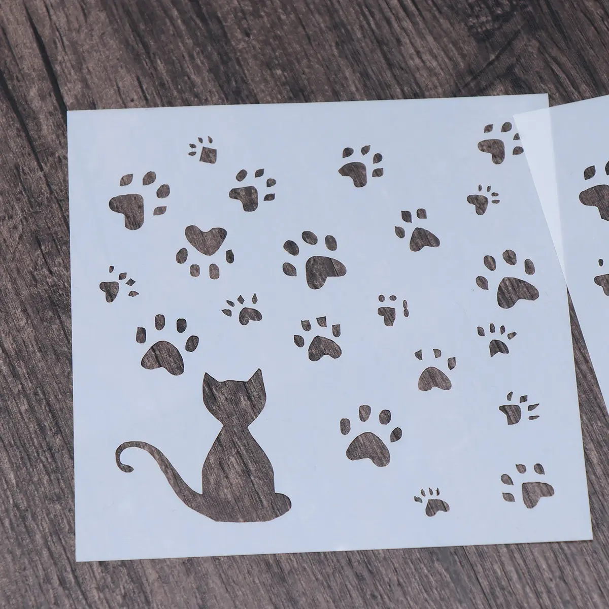 3Pcs DIY 할로우 스텐실 낙서 예술 저널링을 위한 고양이 패턴 드로잉 템플릿 스케치북 공예 제작 상상력 향상