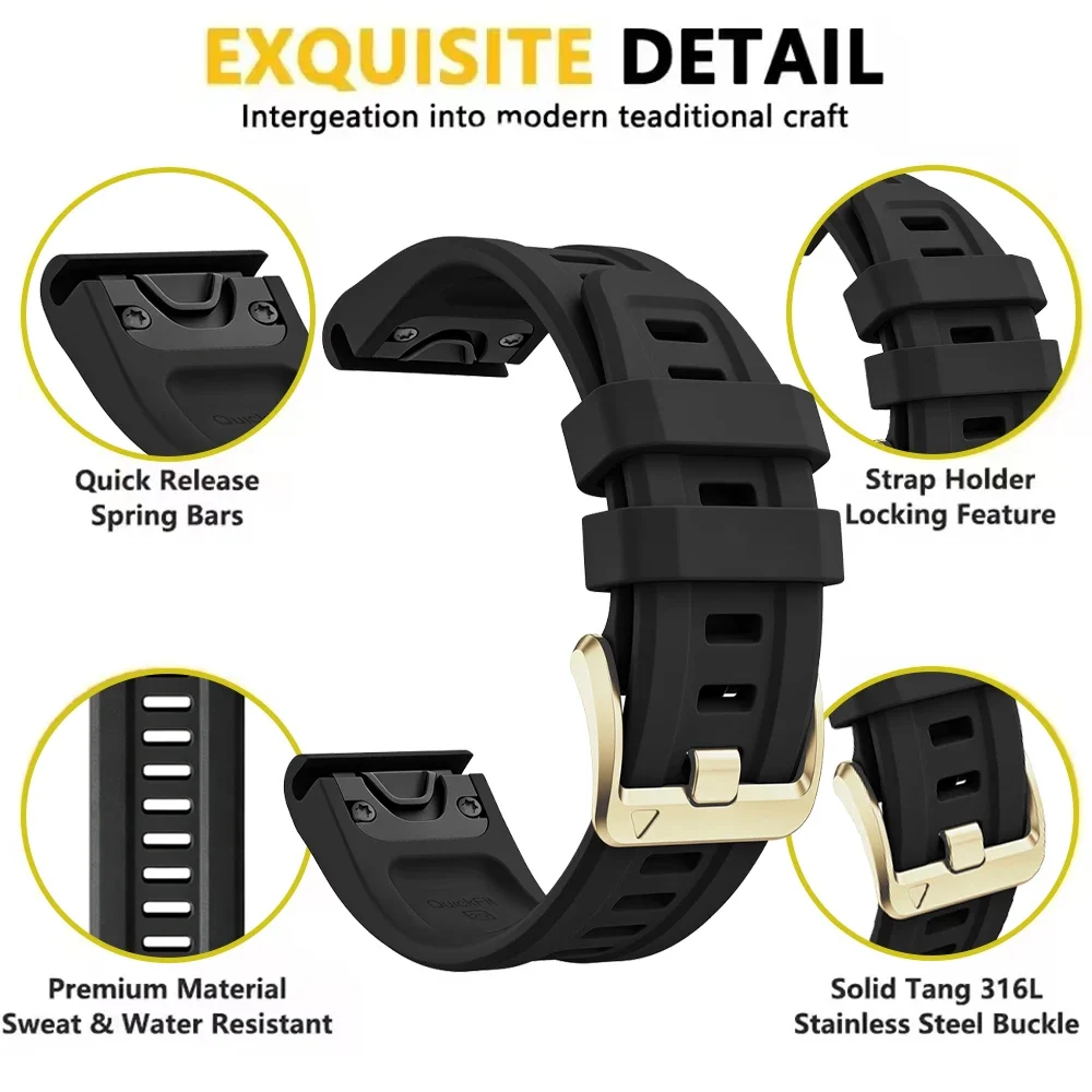 Sport Silicone QuickFit 20mm Watch Band Strap