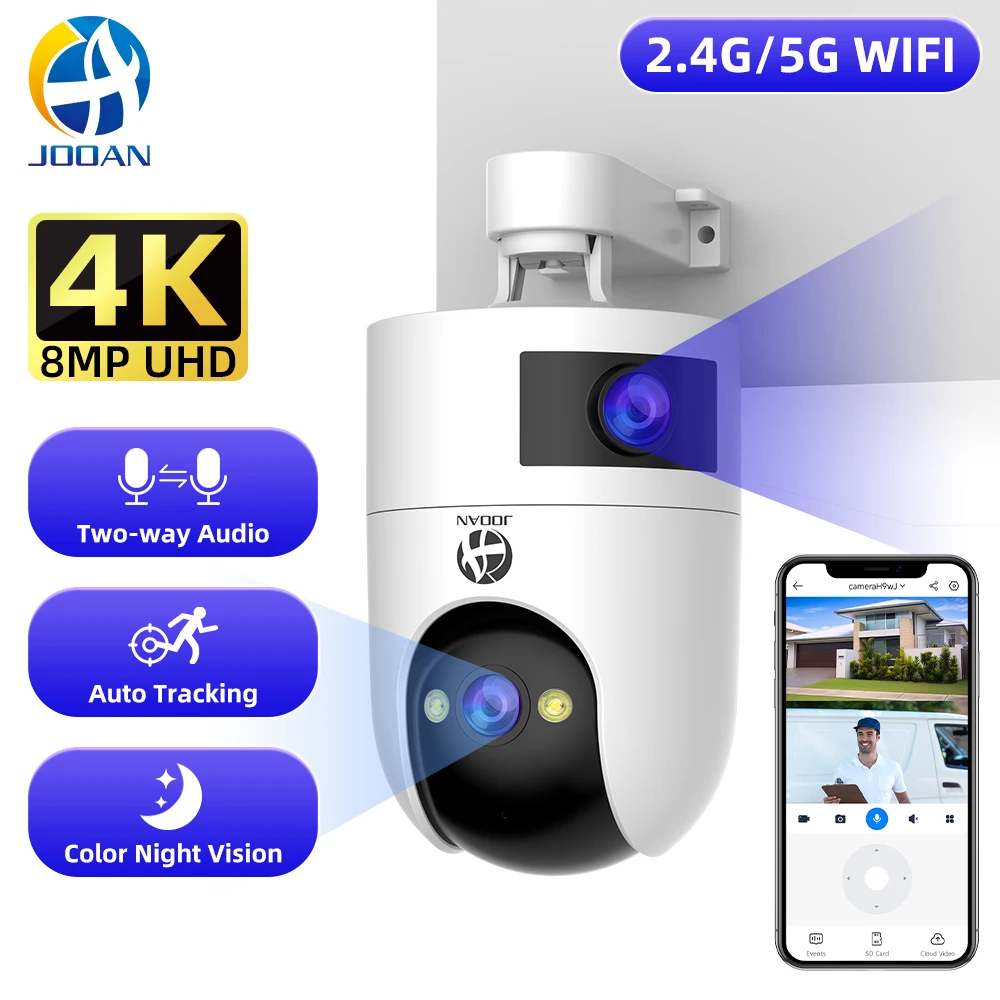 Jooan WiFi Surveillance Camera Dual Lens 4K 8MP HD Outdoor IP Camera AI Tracking Security Protection Wireless Smart Baby Monitor 1