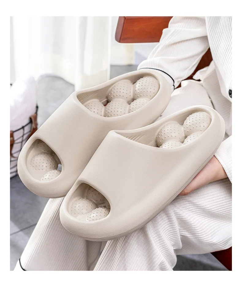 Comwarm Neue Weiche Massage Hausschuhe Frauen Männer Sommer Sandalen Innen Dicken Boden Hausschuhe Cut-out Schnell Trocknend Bad Rutschen – Detail 2
