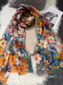 Blue orange floral
