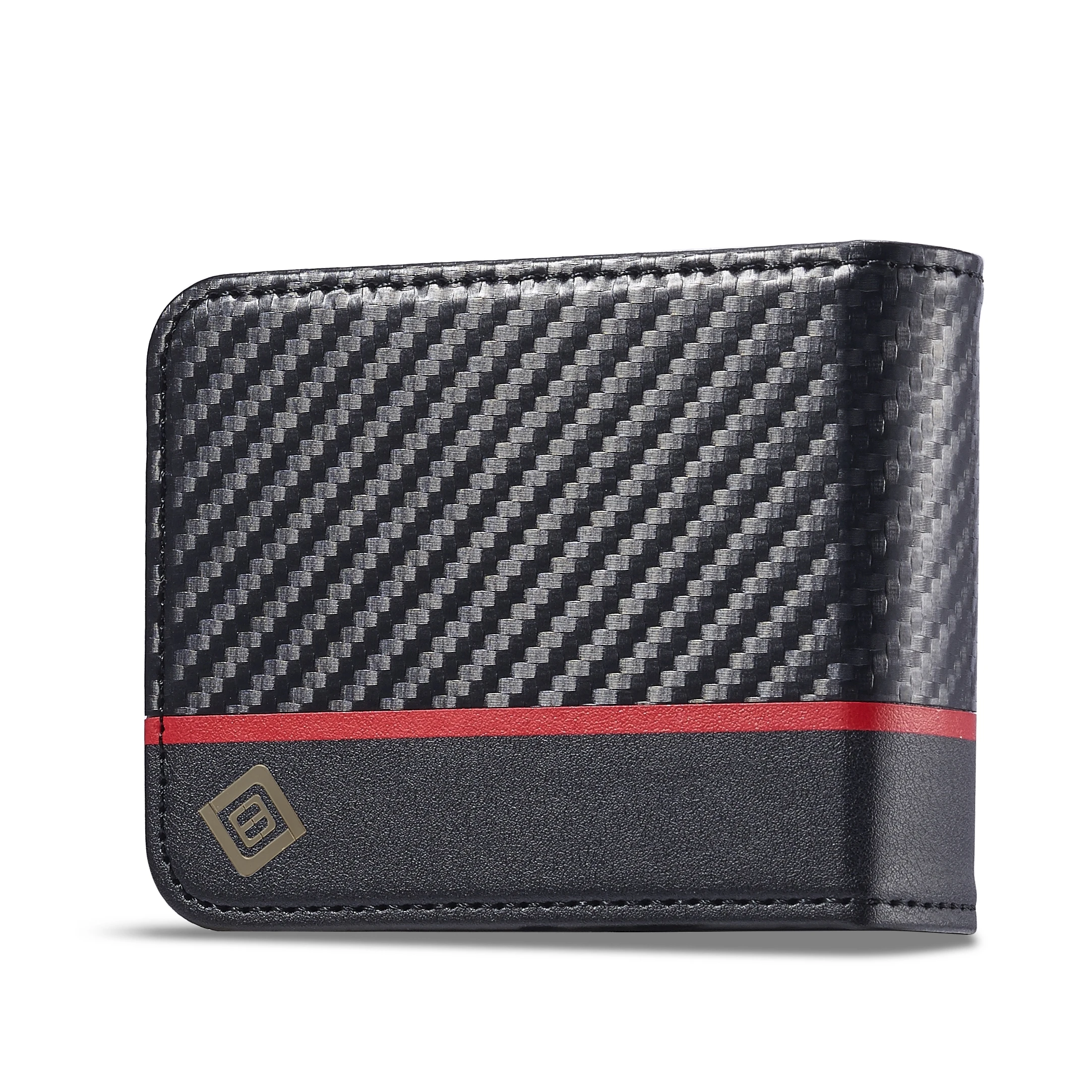 Luxury Carbon Fibre Leather Magnetic Flip Wallet Phone Case with Card Slots
