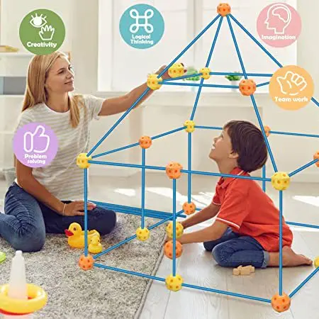 Crianças fortes construindo kit Construção Fortaleza Criança Jogo Tendas  Fort Build Kid DIY 3D Assemble Tent Toy Gift for Kids