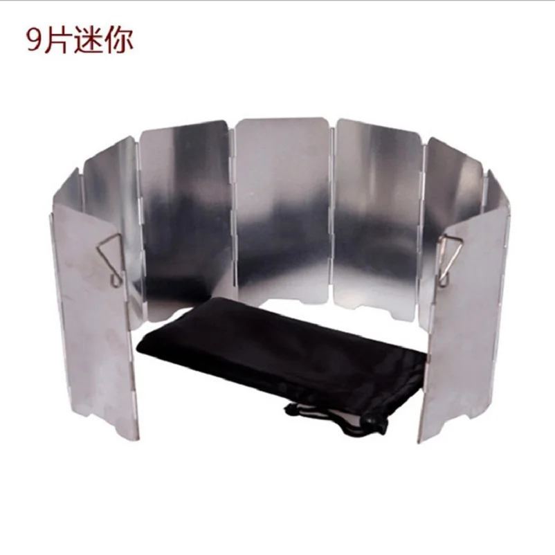 Camping Gas Stove Mini Windshield 9-board Short Wind Board Wind Proof camping gas stove stove windscreen