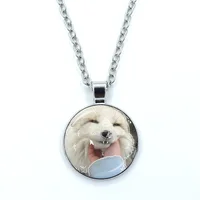 Cartoon Cat Therian Cute Wolf Fox Theta-Delta Glass Dome Cabochon Pendant Fashion Crystal Jewelry 1