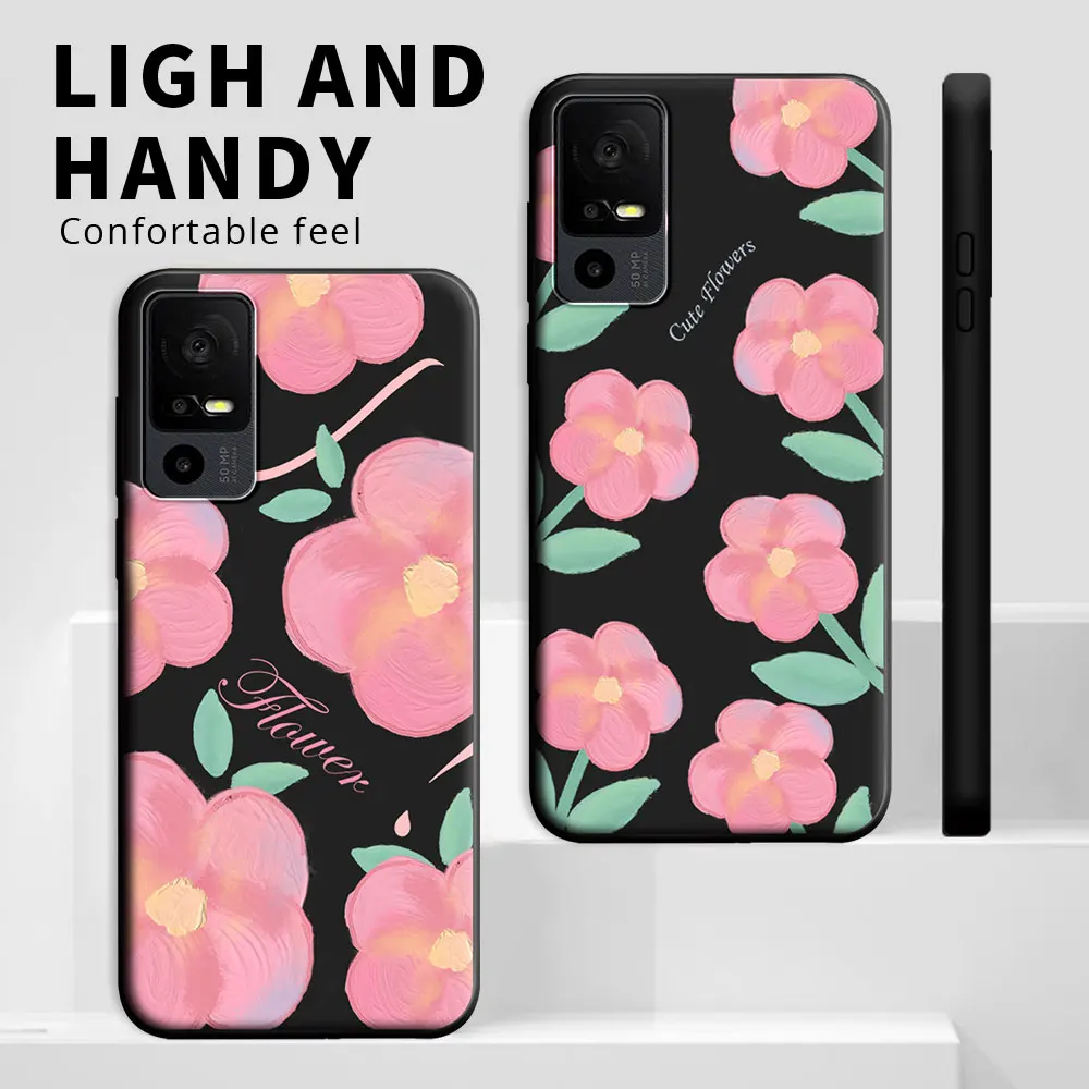 Cartoon Cute Cat Flower Shockproof Silicone Soft Phone Case - Stylish Protective Back Cover