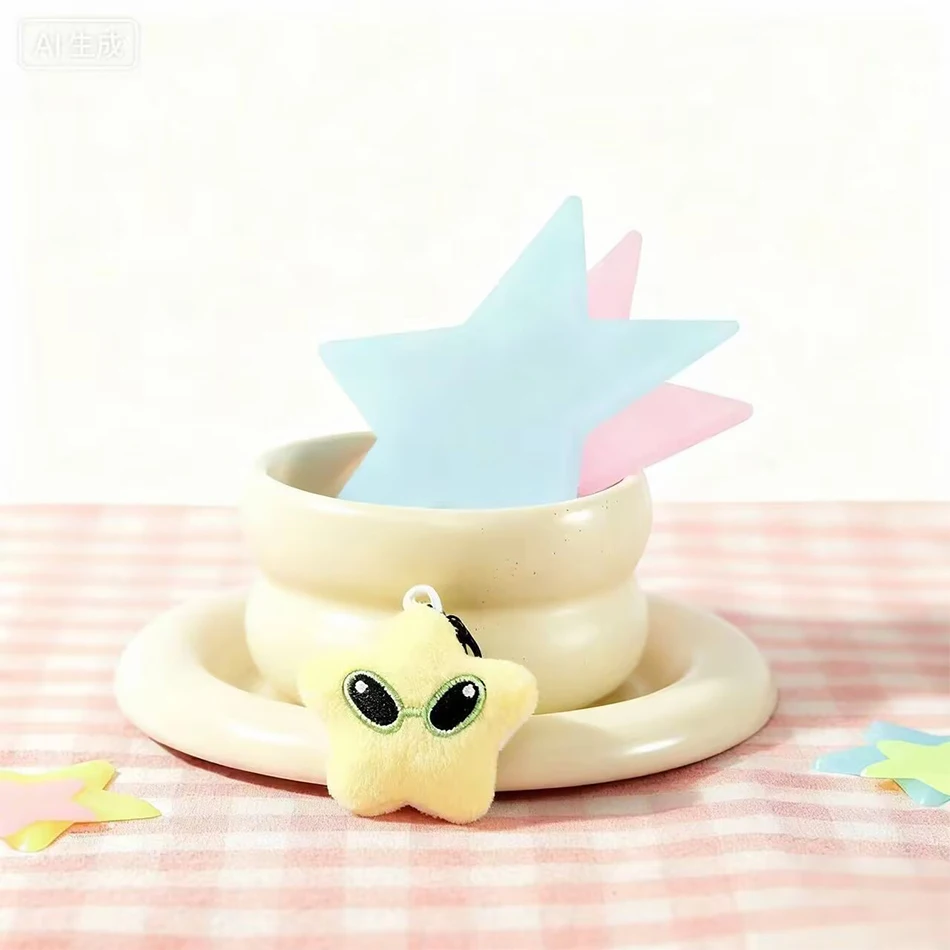 Cartoon Cute Star Plush Doll Pendant Mobile Phone Rope Bag Pendant Car Keychain Versatile Birthday Gift 1/2Pcs
