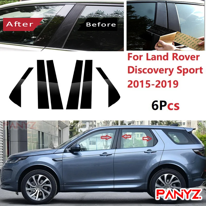 

6 шт., глянцевые черные полированные столбики для окон Land Rover Discovery Sport 2015-2019