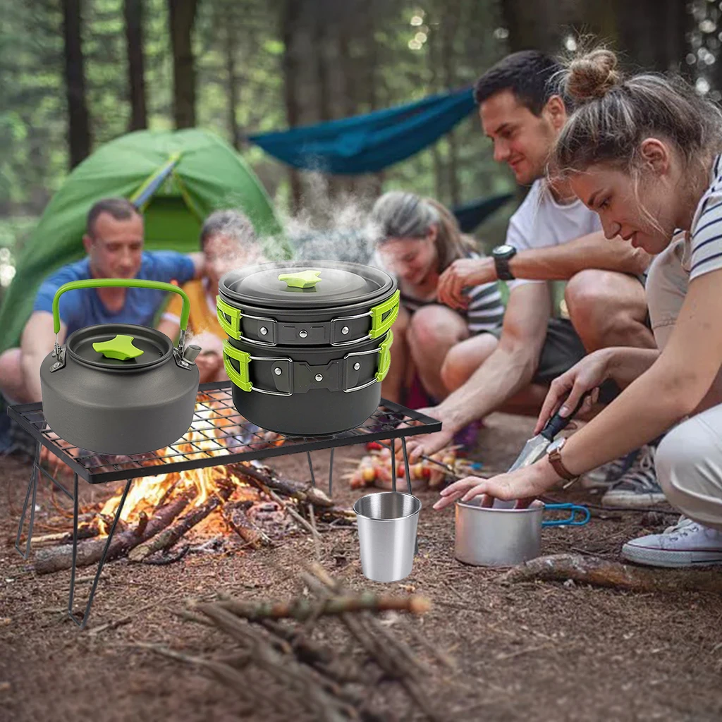 1 Set Outdoor Pots Pans Camping Set 3