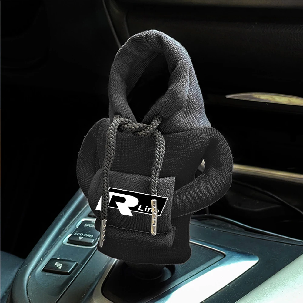 Hoodies Car Gear Shift Cover Gearshift Manual Handle AntiSlip Sweatshirt Auto Change Lever Decoration for Volkswagen VW RLINE gear shift handle