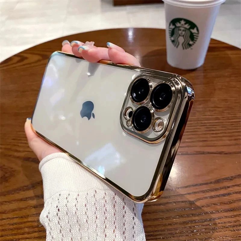 thumbnail image 1 of Luxury New Clear Case For IPhone 15 14 11 12 13 14 Pro Max 15 Plus Transparent Phone Case Shockproof Bumper Silicone Back Cover, 1 of 5