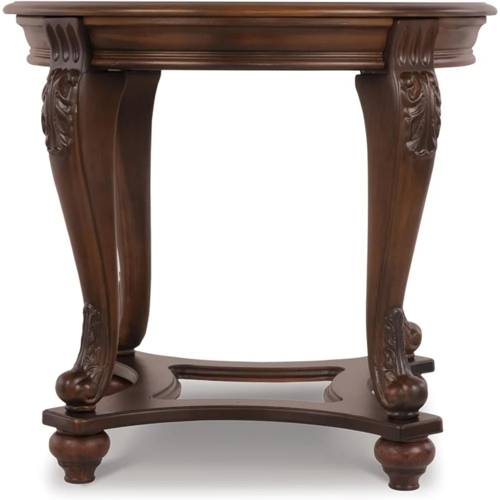 T499-6 Round End Table, 0, Dark Brown 5