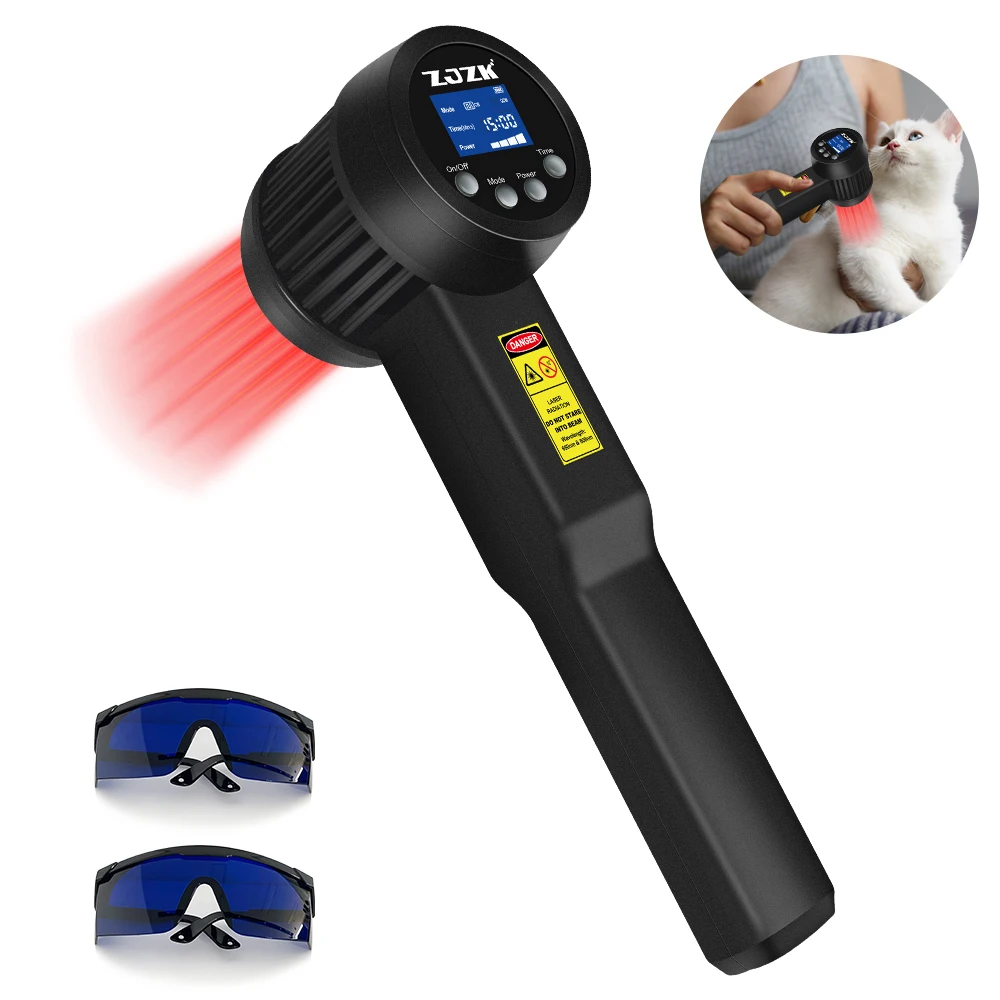 ZJZK Class IV Cold Laser Therapy Infrared Physiotherapy Lamp 3W 808nm 650nm Chiropractic Use for Pain and Tendonitis Healing