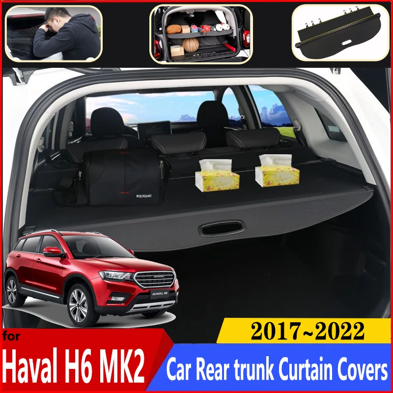 

Car Trunk Curtain For Haval H6 Accessories MK2 2017~2022 Car Luxurious Trunk Luggage Curtain Rear Trunk Cargo Covers Accessories