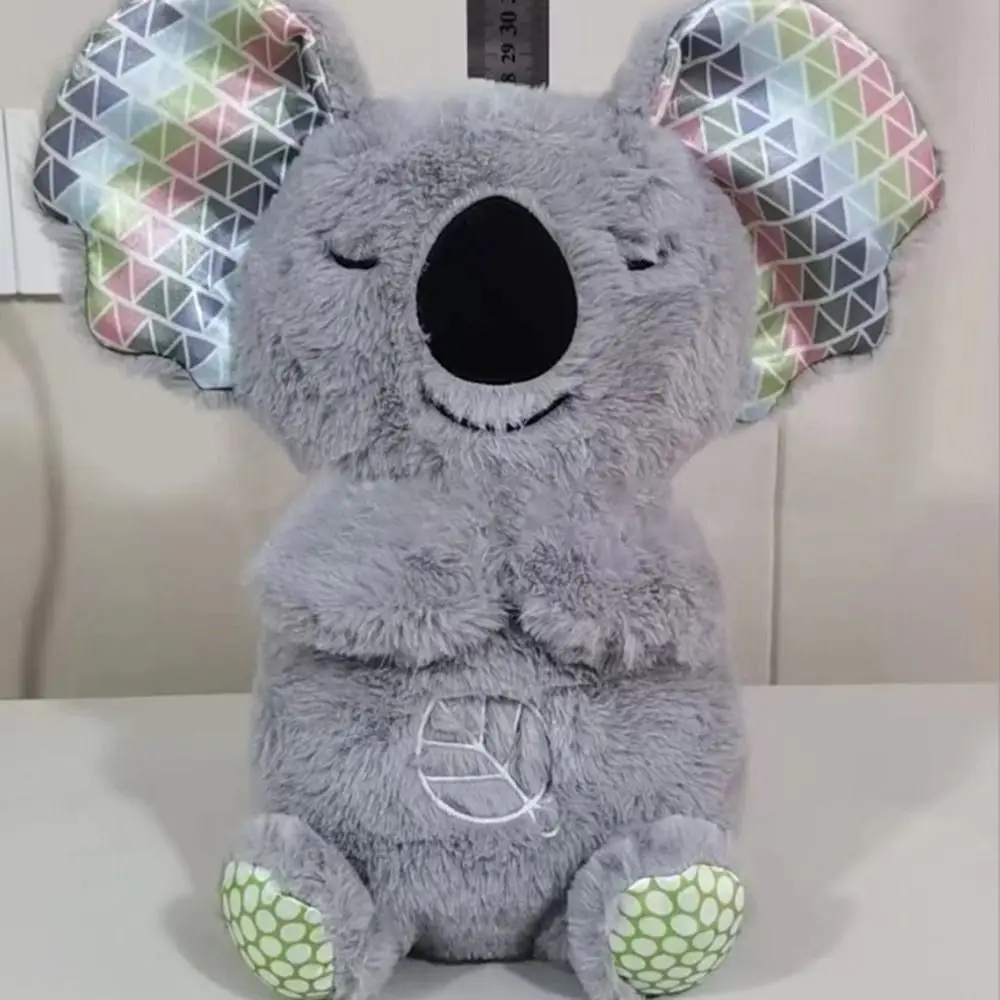 Plush Plush Slumber Otter Toy with Breathing Movement with Music Soothing Sleeping Otter Toy Baby Rattle and Teething