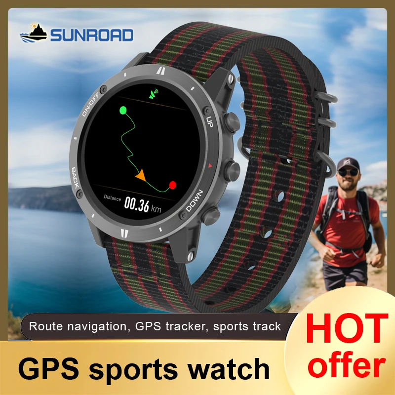 Спортивные часы Sunroad с GPS для мужчин и женщин, водонепроницаемые электронные наручные часы для плавания, восхождения, компаса, триатлона, мужские часы