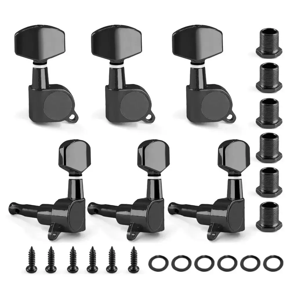 Metal Guitar String Tuning Pegs 3L3R Configuration Totally Closed Classical Guitar Tuners Keys Machine Head Knob Tuning Pegs