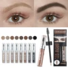 8 Color Liquid Eyebrow Cream Gel Waterproof Not easy to smudge Dyeing Eyebrow Tattoo Tint Double Head With Eyebrow Mascara Brush 1