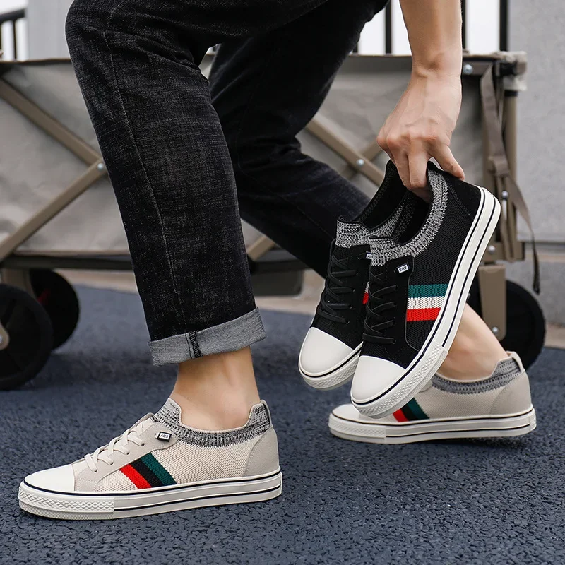 Canvas Men's Shoes New Spring Breathable Thin Anti Odor Casual Fashion Board Shoes One Step Lazy Shoes 4