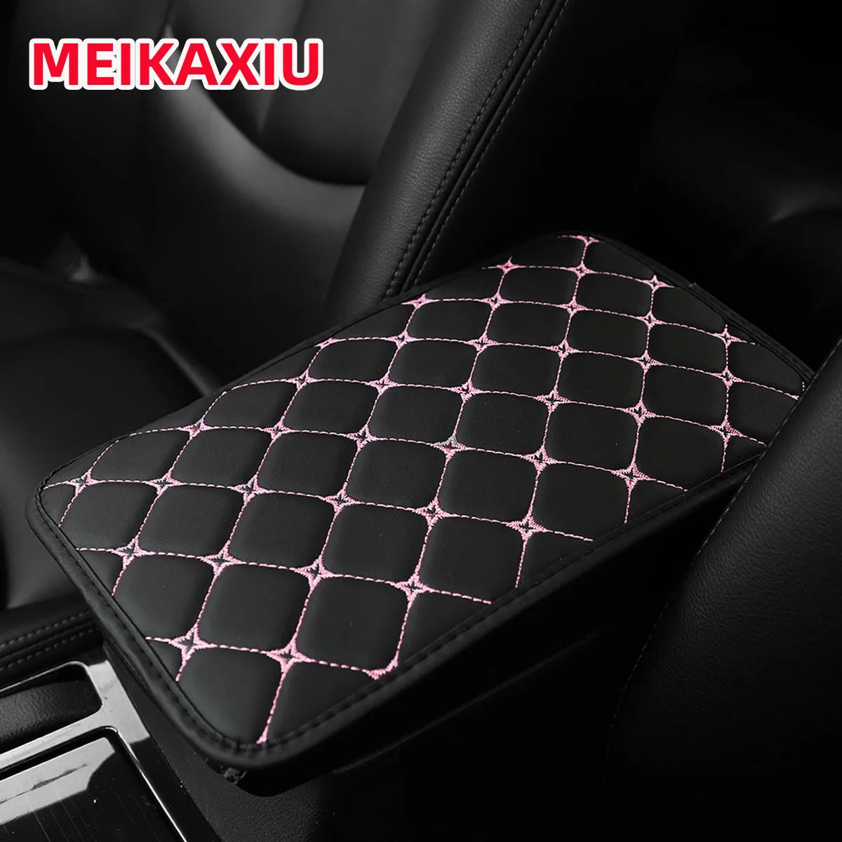 Elegant Embroidered Red Wine PU Leather Armrest Cover - Four Seasons Collection