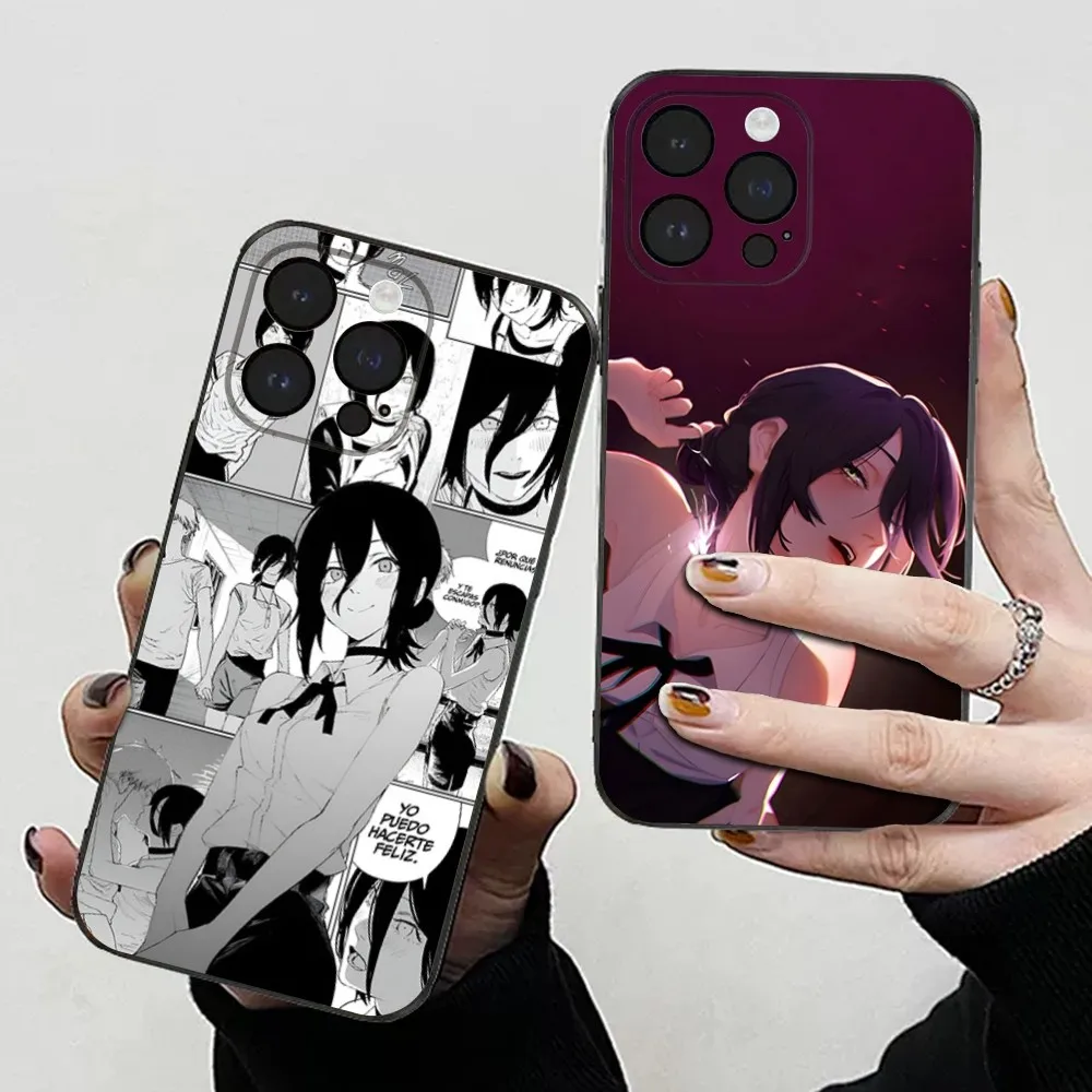 C-Chainsaw Man R-Reze Custodia Per Telefono Per Iphone 15,14,13,12,11 Plus,Pro,Max,Xr,Xs,X,7,8 Plus,Se,Mini Soft Black Cover