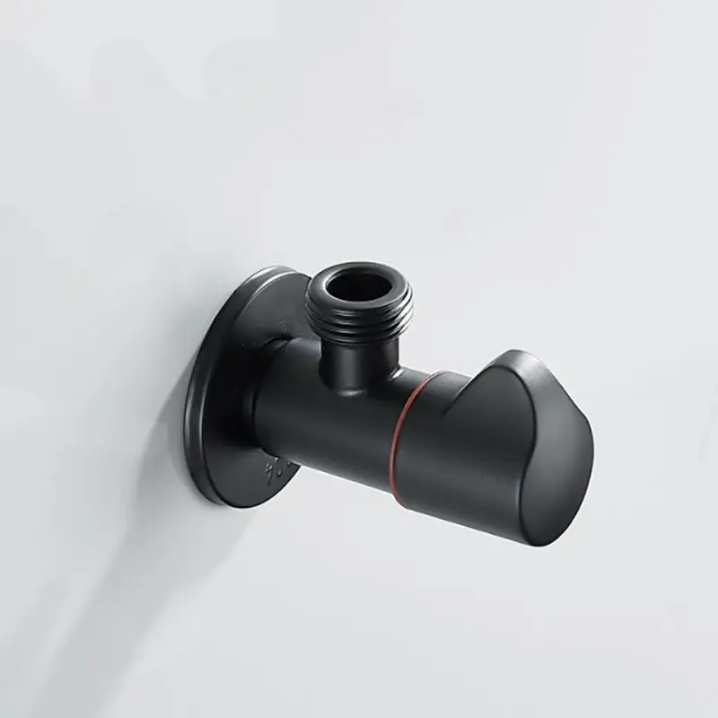 Quarter Turn Angle Stop Valve 304 Stainless Steel Faucet Shut Off Valve G1/2 Cold / Hot Water Control Vavle Black Painted faucet valve angle valve