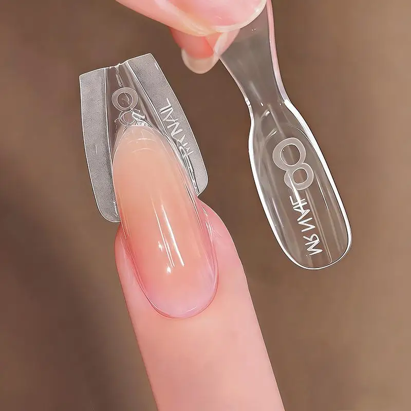 60 peças de molde oval para extensão de unhas, molde duplo sem papel, molde superior e inferior para extensão de unhas