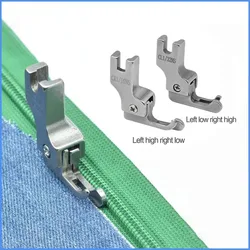 Narrow Type Zipper Presser Foot for Knitting and Thin Materials (Left high right low)