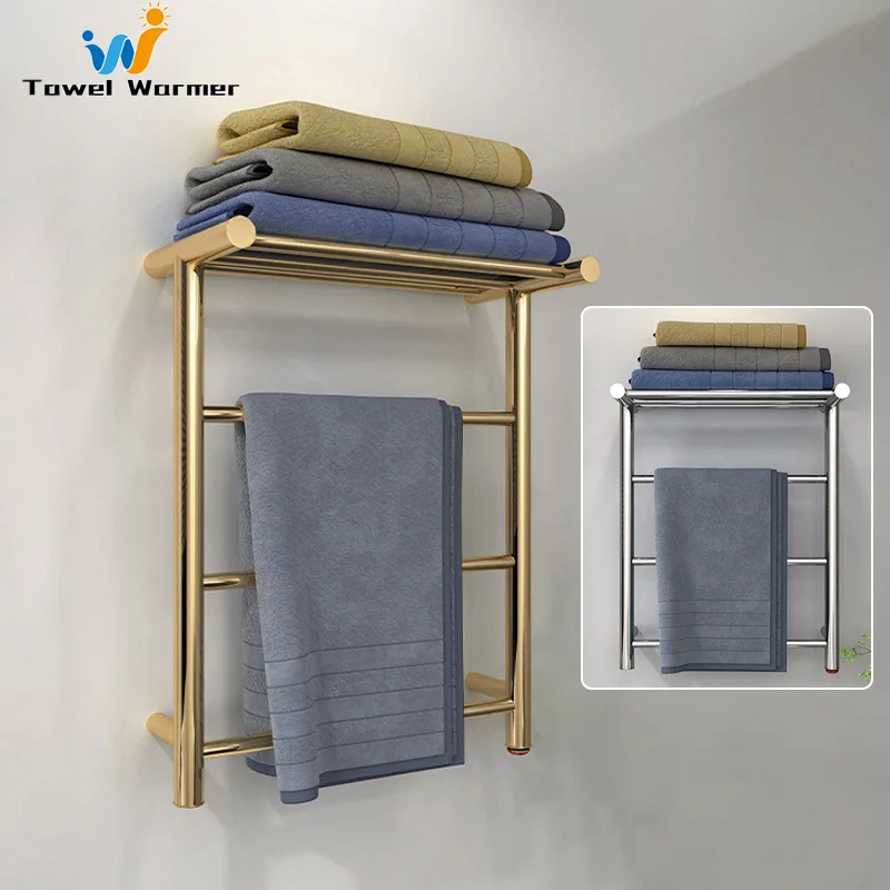 Bathroom Electric Heated Towel Rail Smart Thermostatic Towel Warmer Stainless Steel Electric Towel Rack Gold/Chrome Towel Dryer