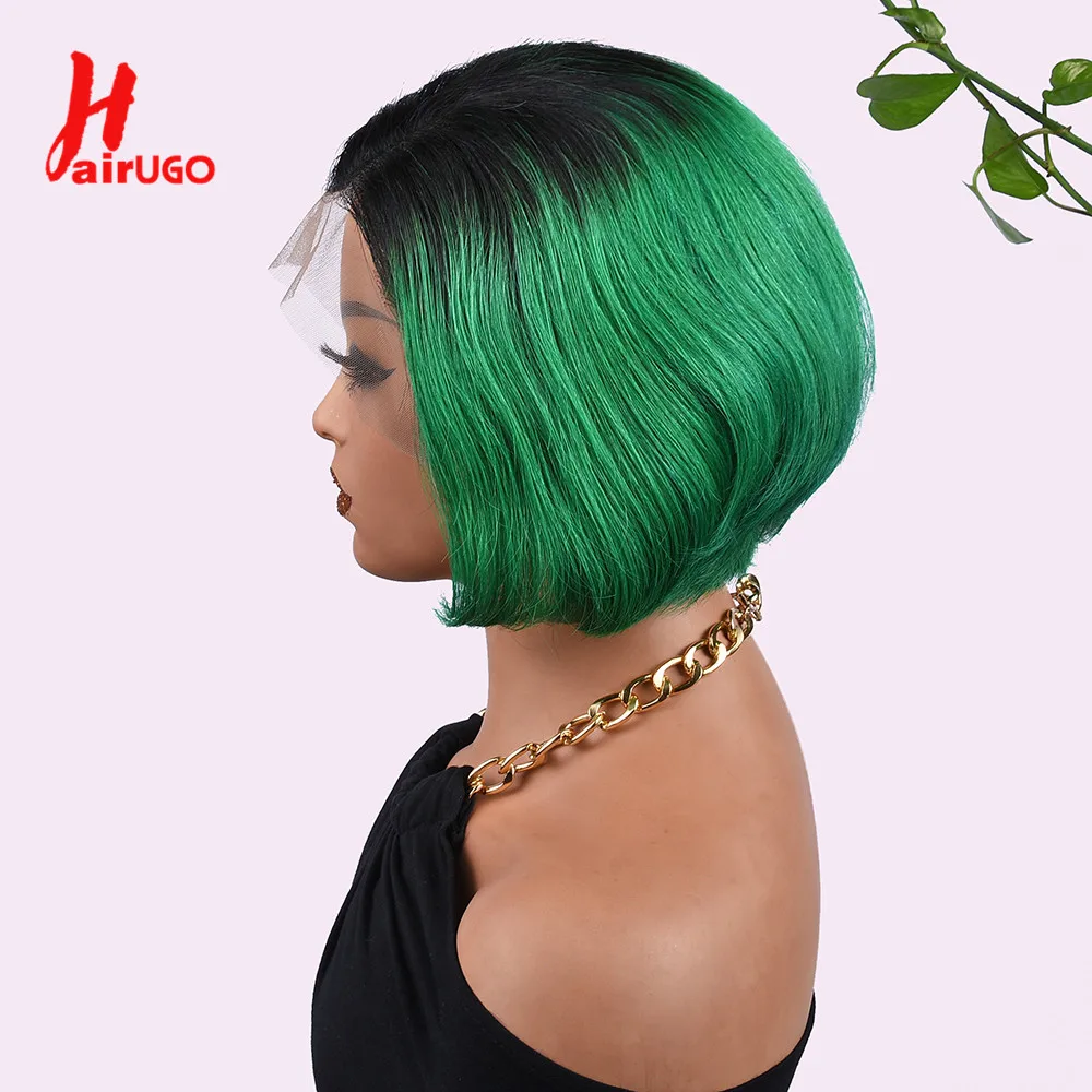 ヘアゴー-カラフルなピクシーカットナチュラルウィッグ